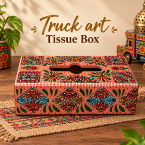 Truck Art Hand-Painted Tissue Box – Traditional Decorative Wooden Cover
