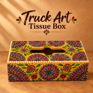 Truck Art Hand-Painted Tissue Box – Traditional Decorative Wooden Cover