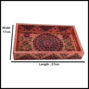 Handcrafted Bundi Decorative Serving Tray – Length: 27 cm × Width: 17 cm