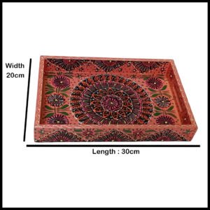 Handcrafted Bundi Decorative Serving Tray – Length: 30 cm × Width: 20 cm