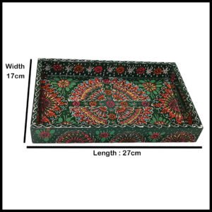 Handcrafted Bundi Decorative Serving Tray – Length: 27 cm × Width: 17 cm