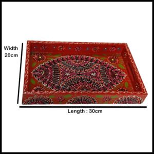 Handcrafted Bundi Decorative Serving Tray – Length: 30 cm × Width: 20 cm