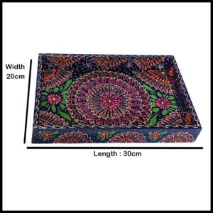 Handcrafted Bundi Decorative Serving Tray – Length: 30 cm × Width: 20 cm