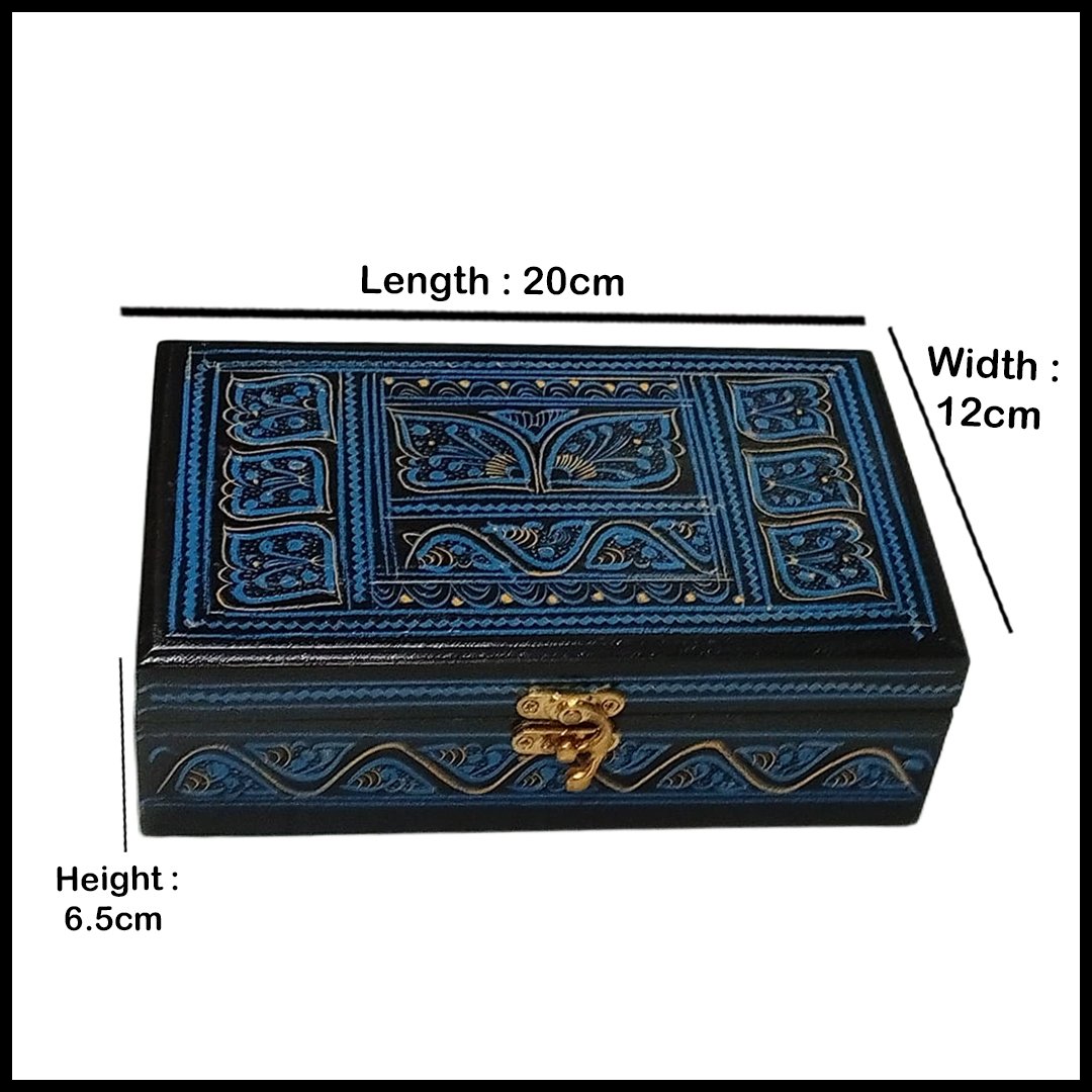 Naqsheen Jewellery Box Size (L-20cm, W-12cm, H-6.5cm)