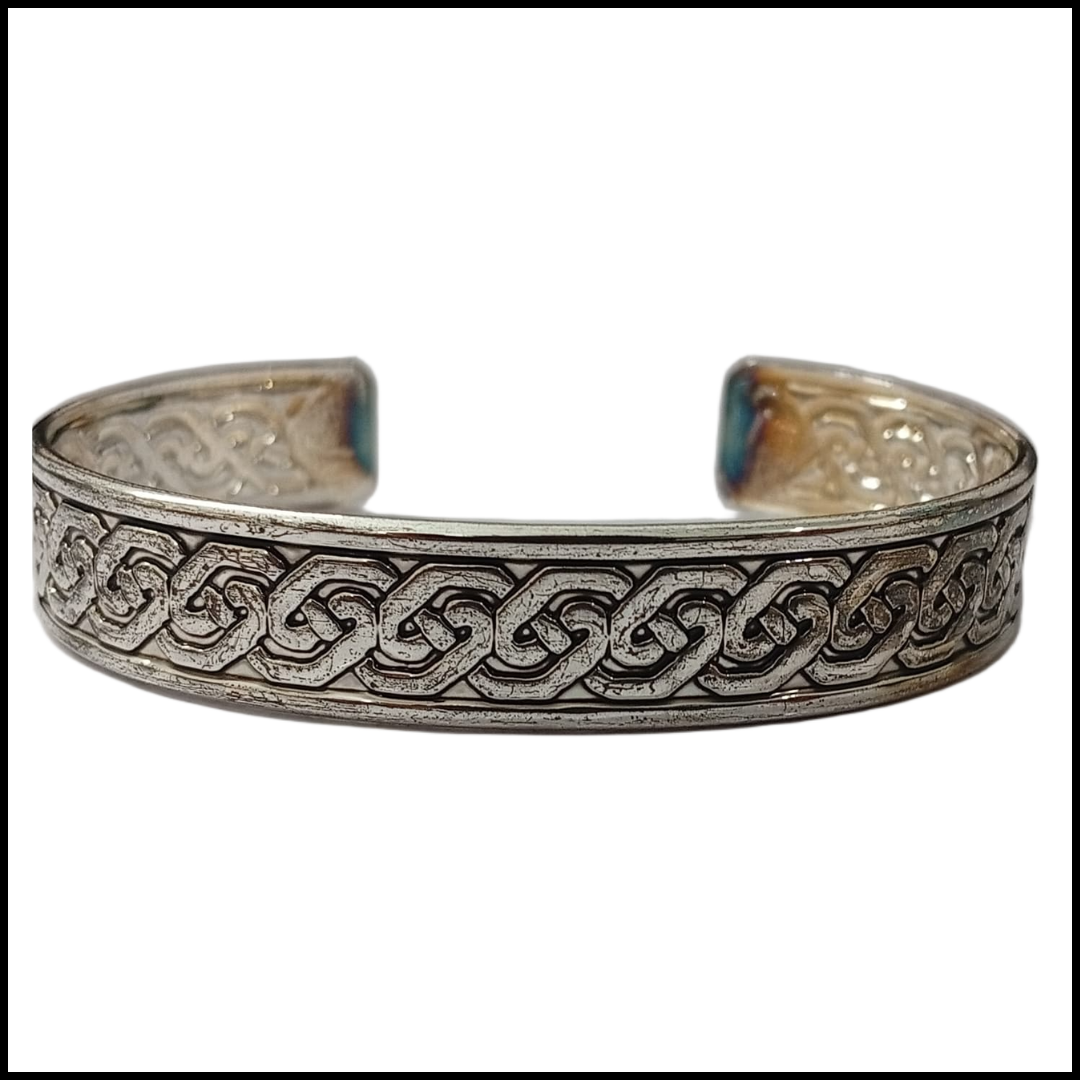 Handcrafted Traditional Floral Engraved Metal Cuff Bracelet