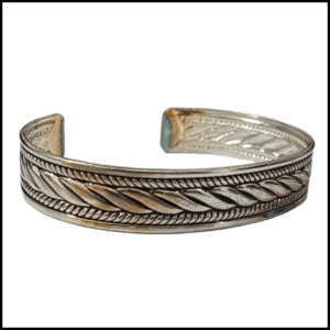 Handcrafted Traditional Floral Engraved Metal Cuff Bracelet