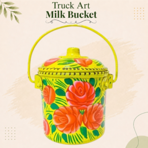 Truck Art Milk Bucket (Size : 18cmx15cm)