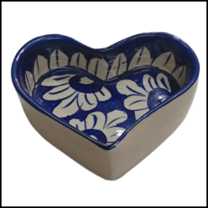 Blue Pottery Heart Tray