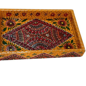 Handcrafted Bundi Decorative Serving Tray – Length: 30 cm × Width: 20 cm