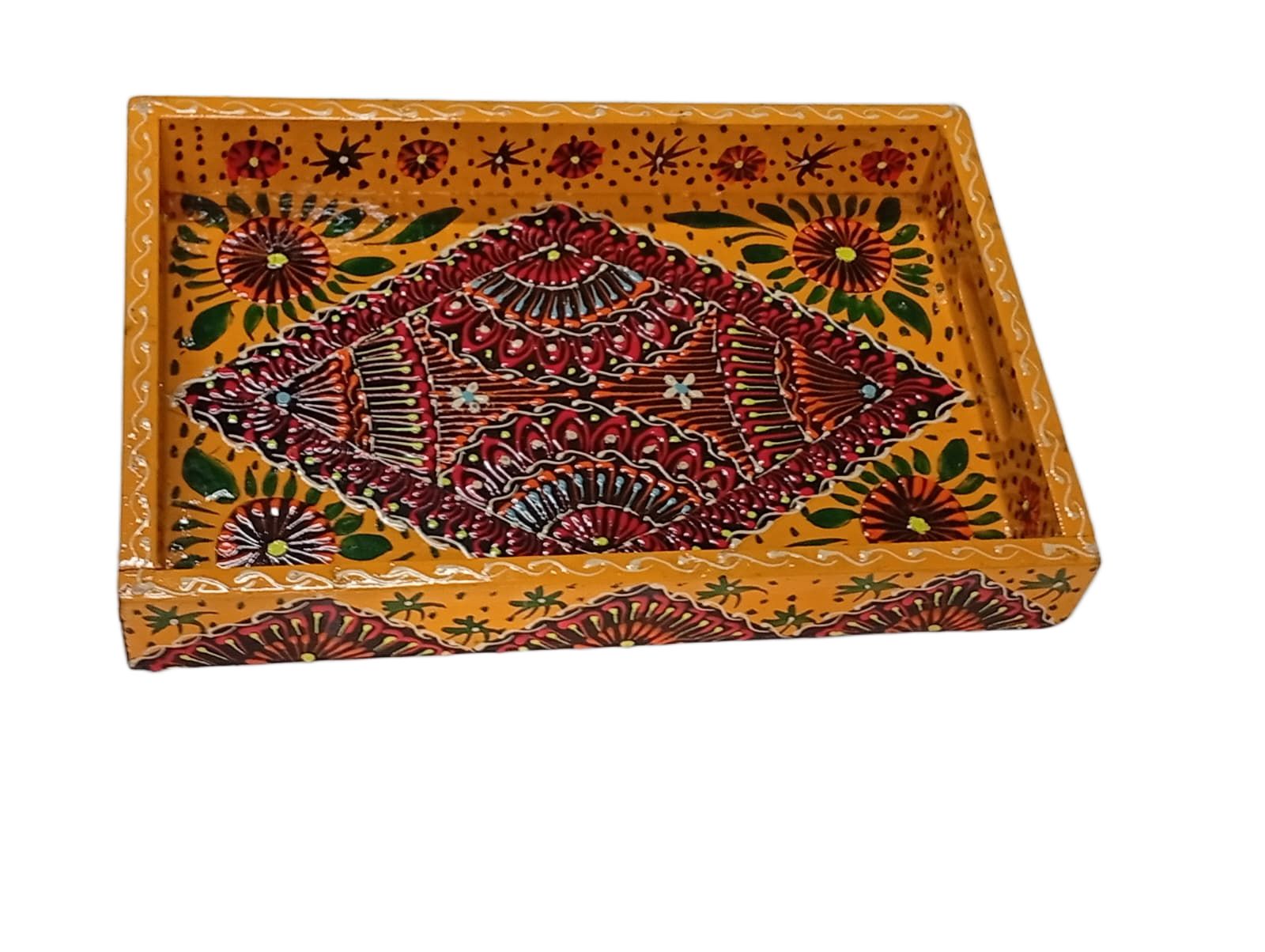 Handcrafted Bundi Decorative Serving Tray – Length: 30 cm × Width: 20 cm - Image 2