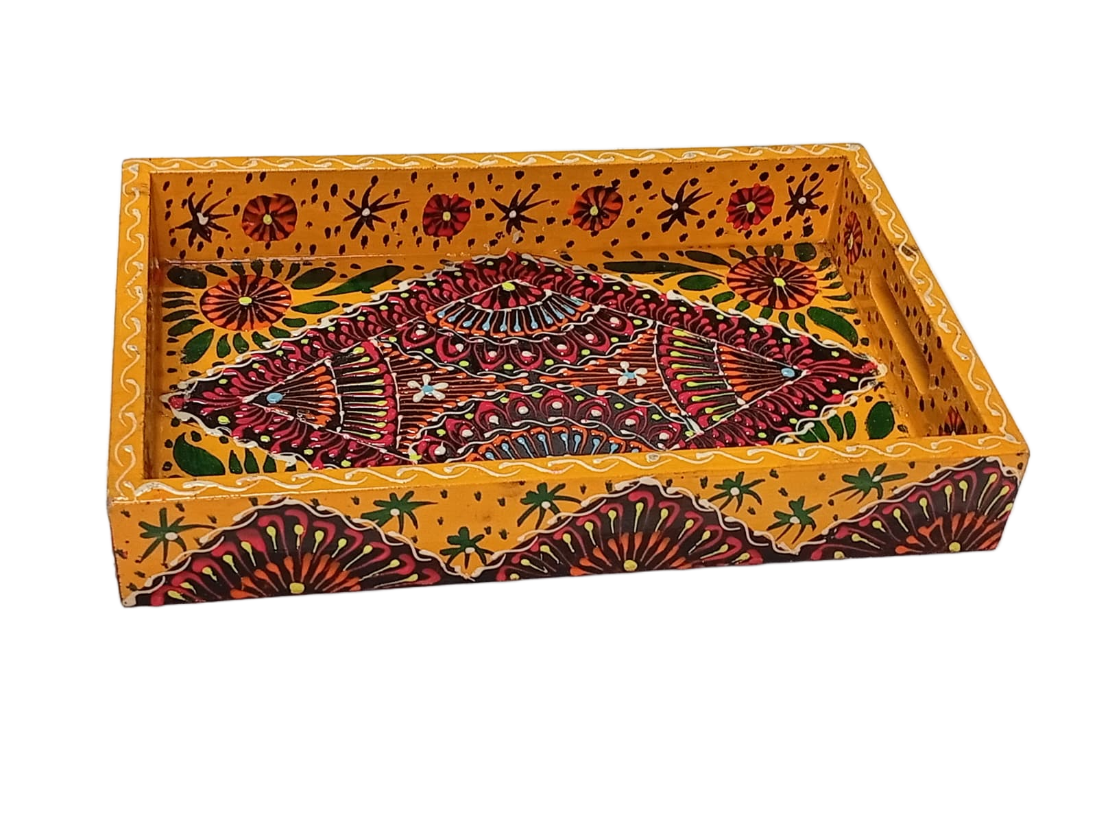 Handcrafted Bundi Decorative Serving Tray – Length: 30 cm × Width: 20 cm - Image 6