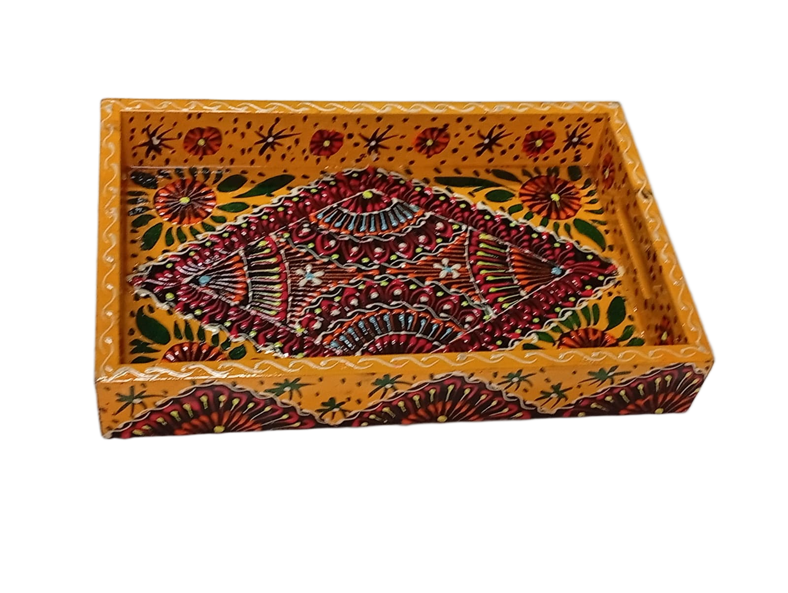 Handcrafted Bundi Decorative Serving Tray – Length: 27 cm × Width: 17 cm - Image 4