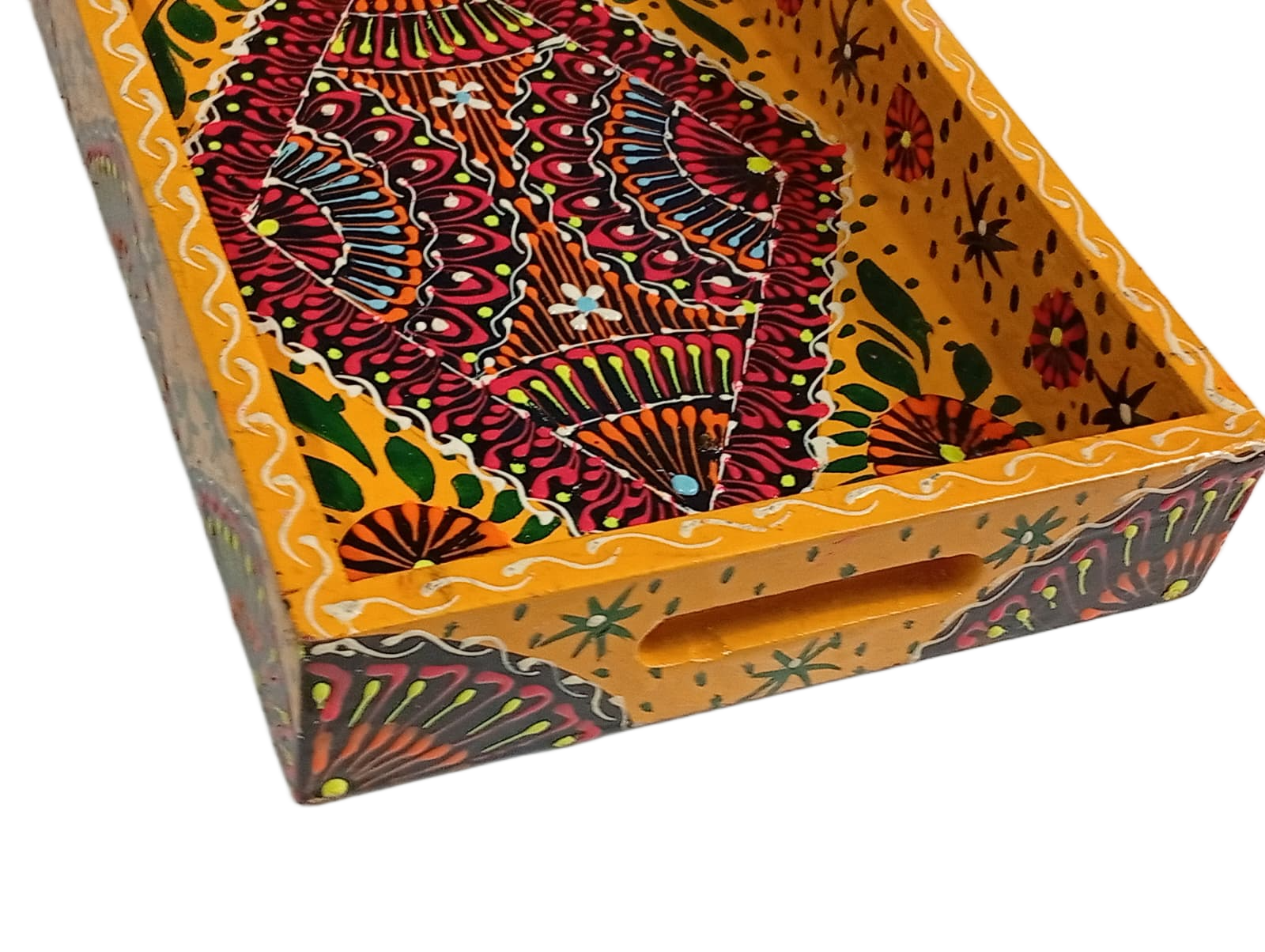 Handcrafted Bundi Decorative Serving Tray – Length: 27 cm × Width: 17 cm - Image 3