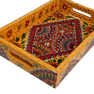 Handcrafted Bundi Decorative Serving Tray – Length: 27 cm × Width: 17 cm