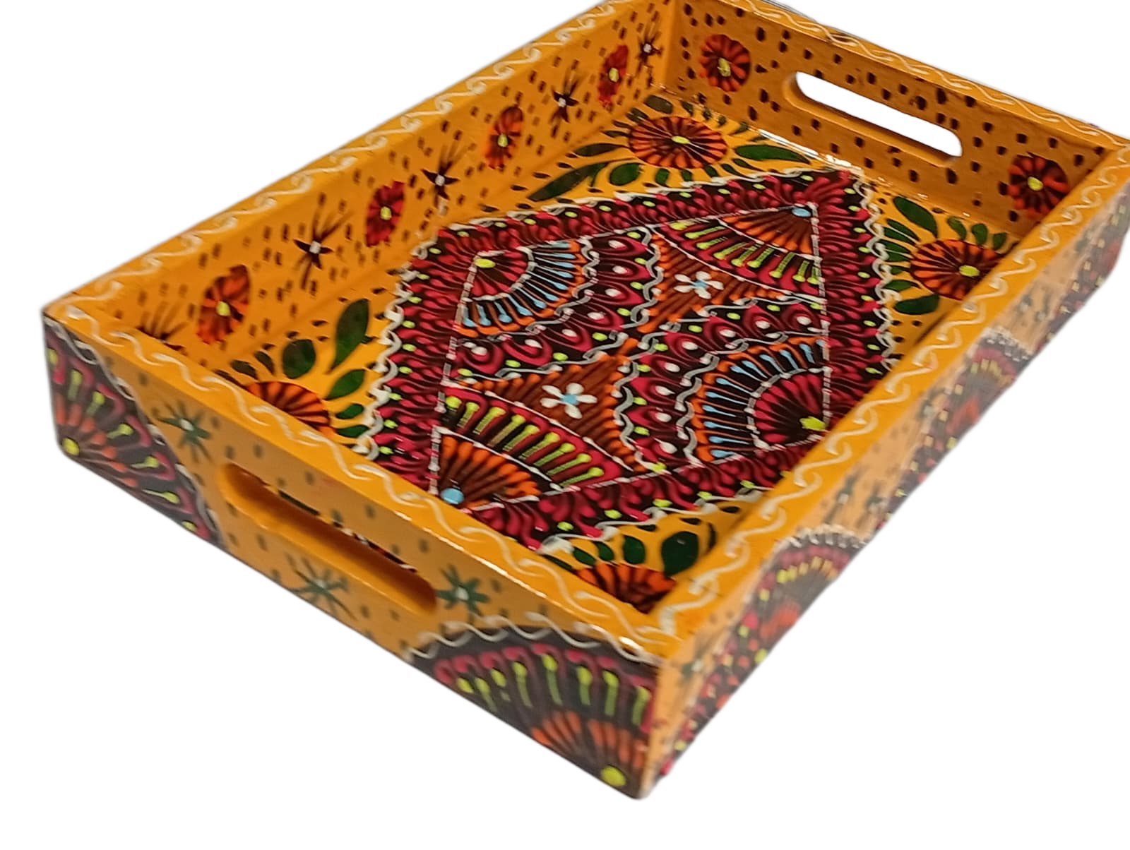 Handcrafted Bundi Decorative Serving Tray – Length: 27 cm × Width: 17 cm - Image 2