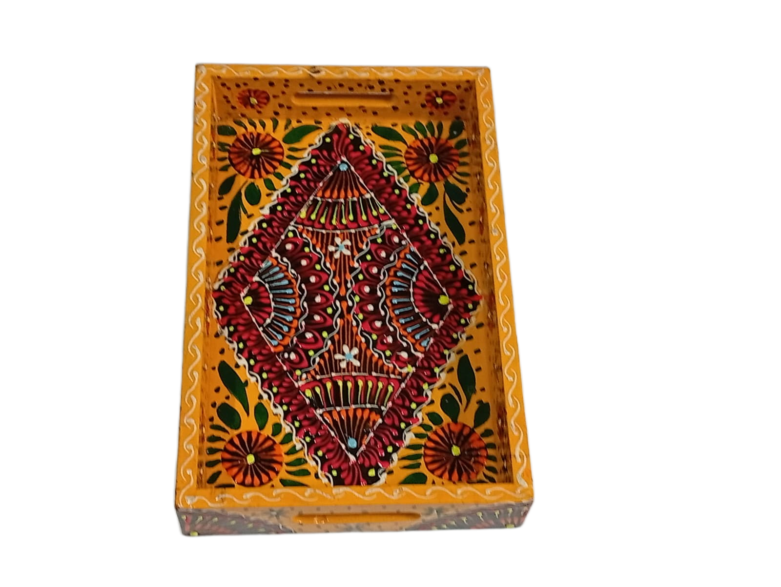 Handcrafted Bundi Decorative Serving Tray – Length: 27 cm × Width: 17 cm - Image 7