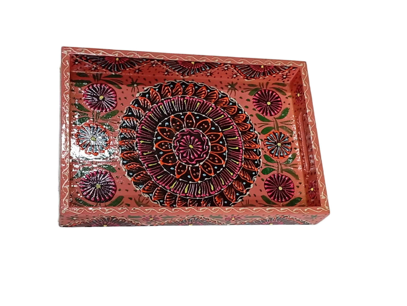 Handcrafted Bundi Decorative Serving Tray – Length: 30 cm × Width: 20 cm - Image 8