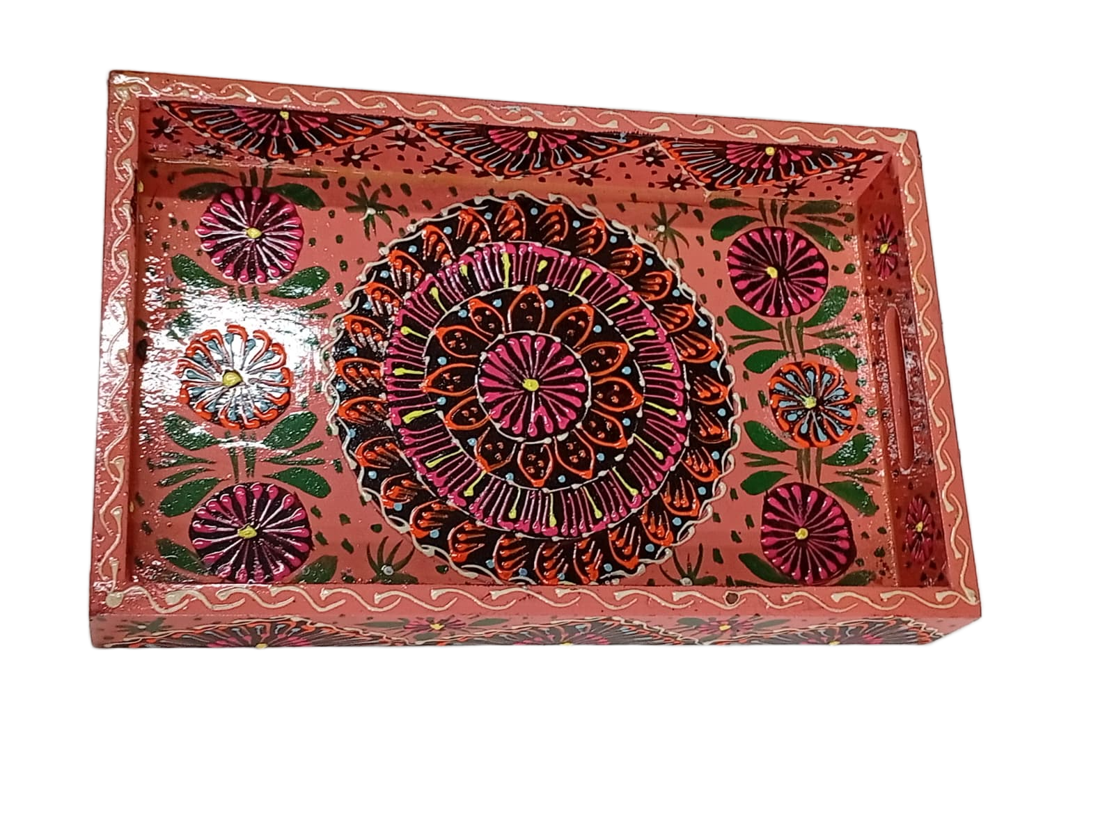 Handcrafted Bundi Decorative Serving Tray – Length: 27 cm × Width: 17 cm - Image 2