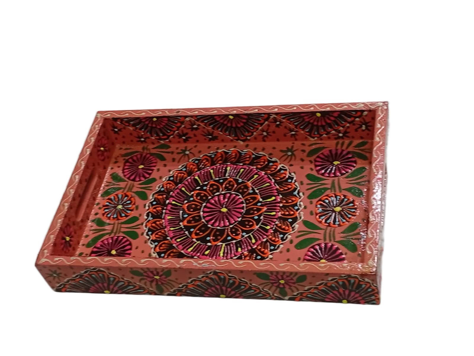 Handcrafted Bundi Decorative Serving Tray – Length: 27 cm × Width: 17 cm - Image 4
