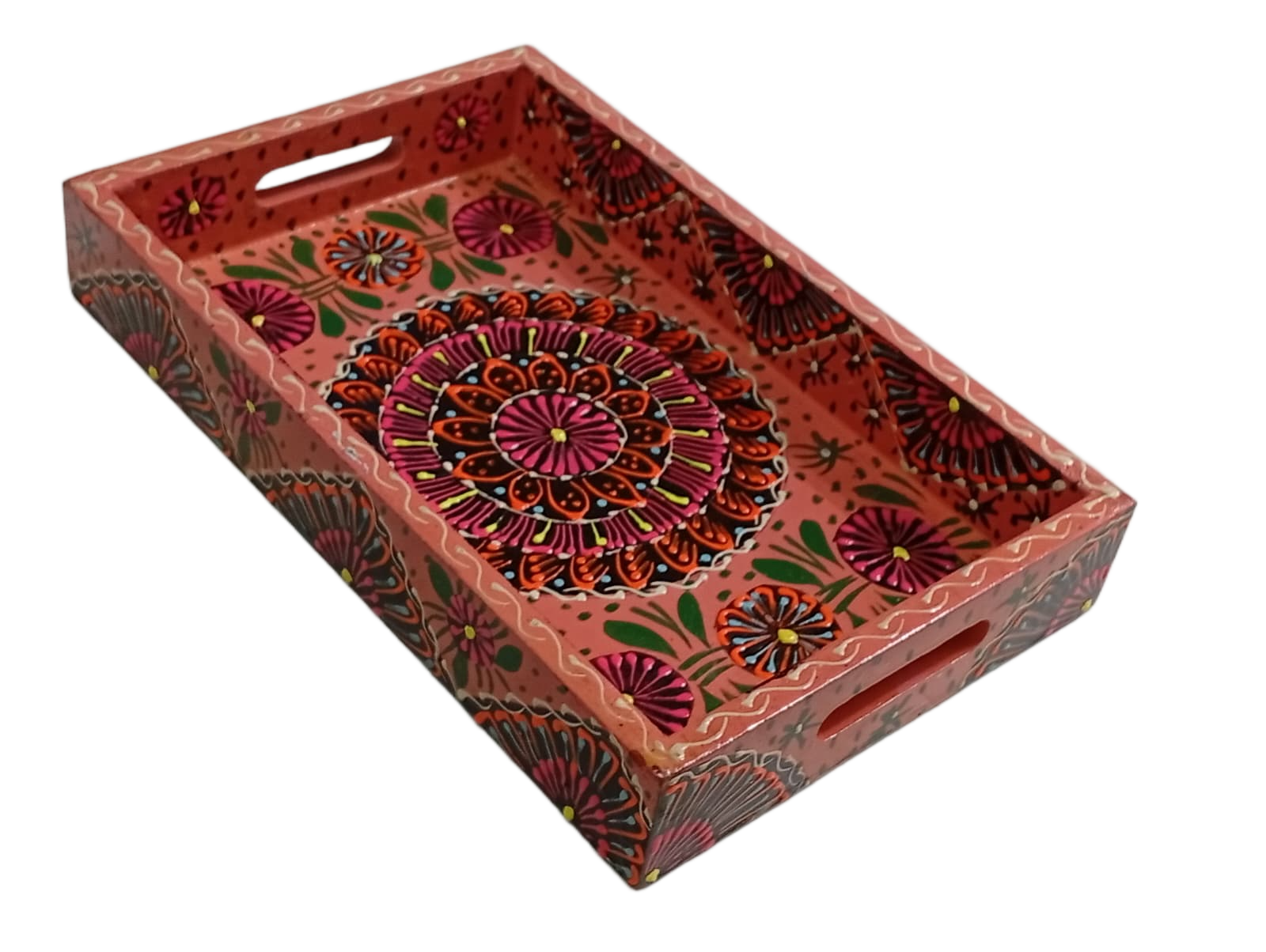 Handcrafted Bundi Decorative Serving Tray – Length: 27 cm × Width: 17 cm - Image 3