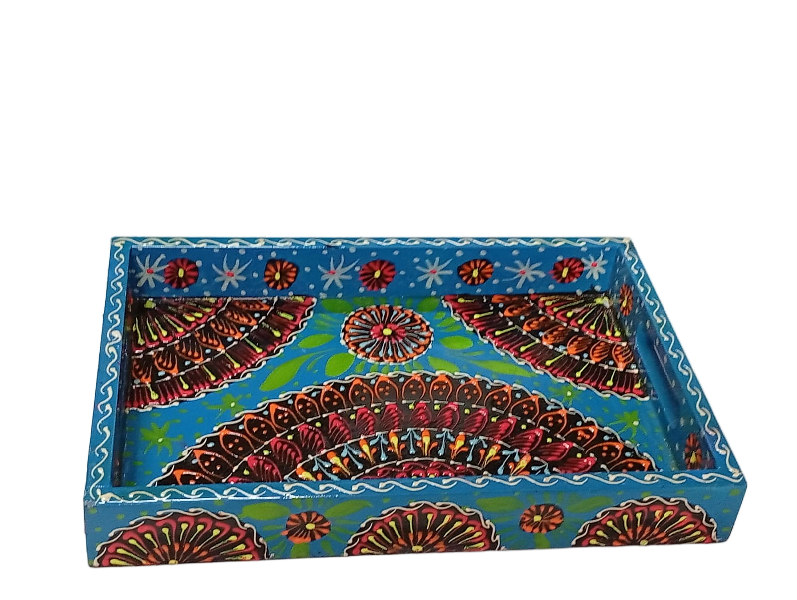 Handcrafted Bundi Decorative Serving Tray – Length: 30 cm × Width: 20 cm - Image 6