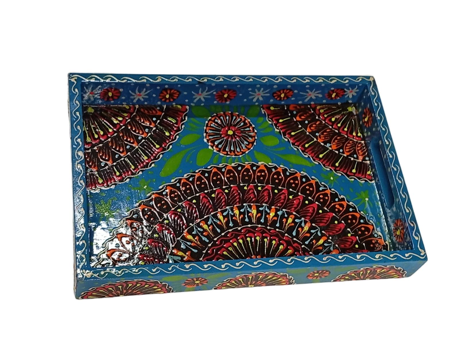 Handcrafted Bundi Decorative Serving Tray – Length: 30 cm × Width: 20 cm - Image 4