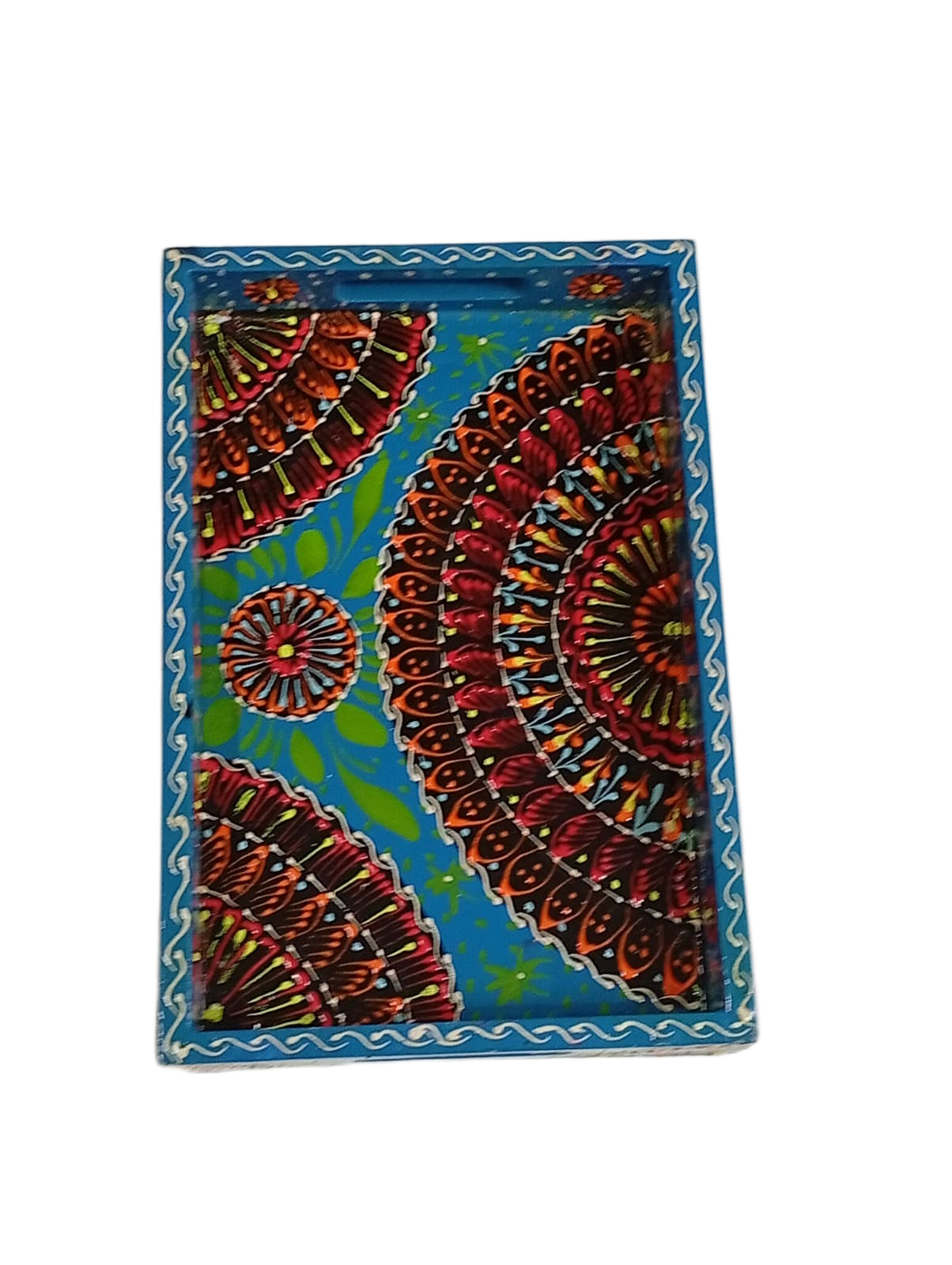 Handcrafted Bundi Decorative Serving Tray – Length: 30 cm × Width: 20 cm - Image 3