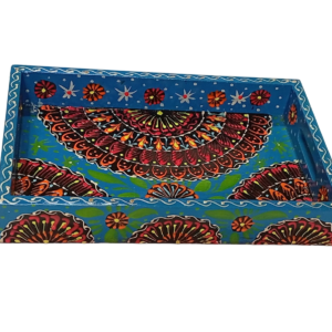 Handcrafted Bundi Decorative Serving Tray – Length: 27 cm × Width: 17 cm