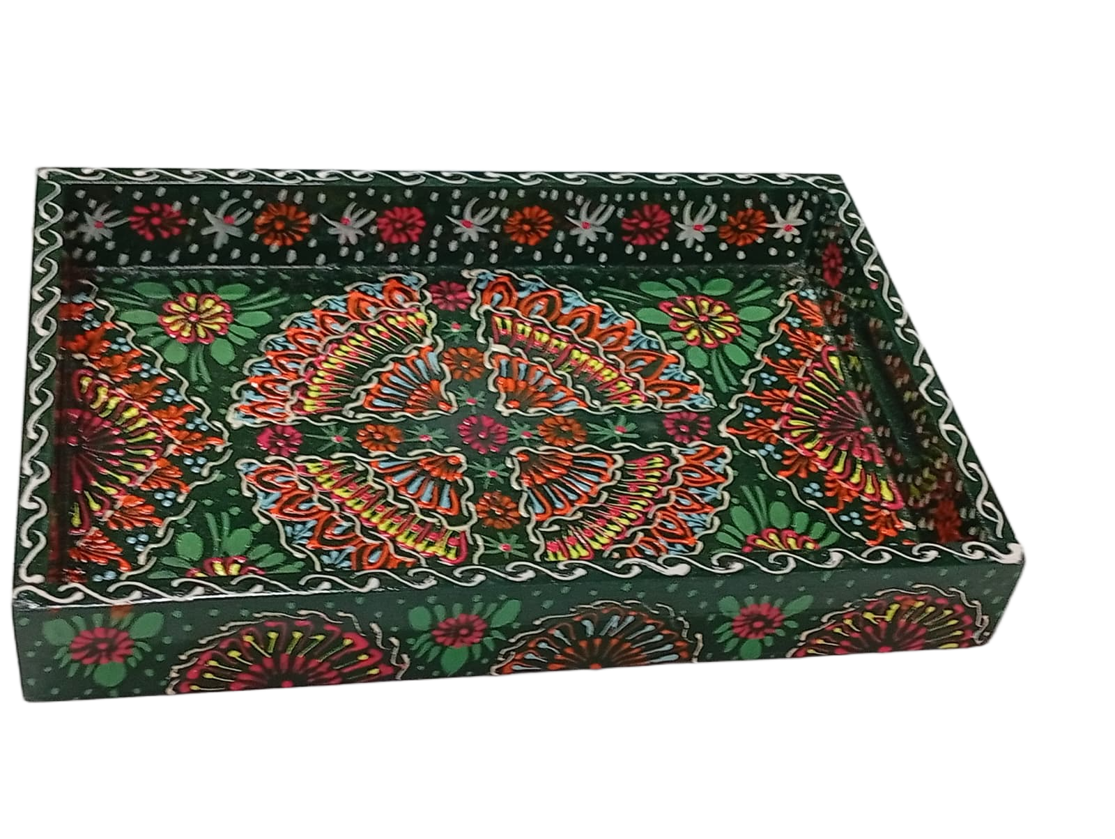 Handcrafted Bundi Decorative Serving Tray – Length: 30 cm × Width: 20 cm - Image 4