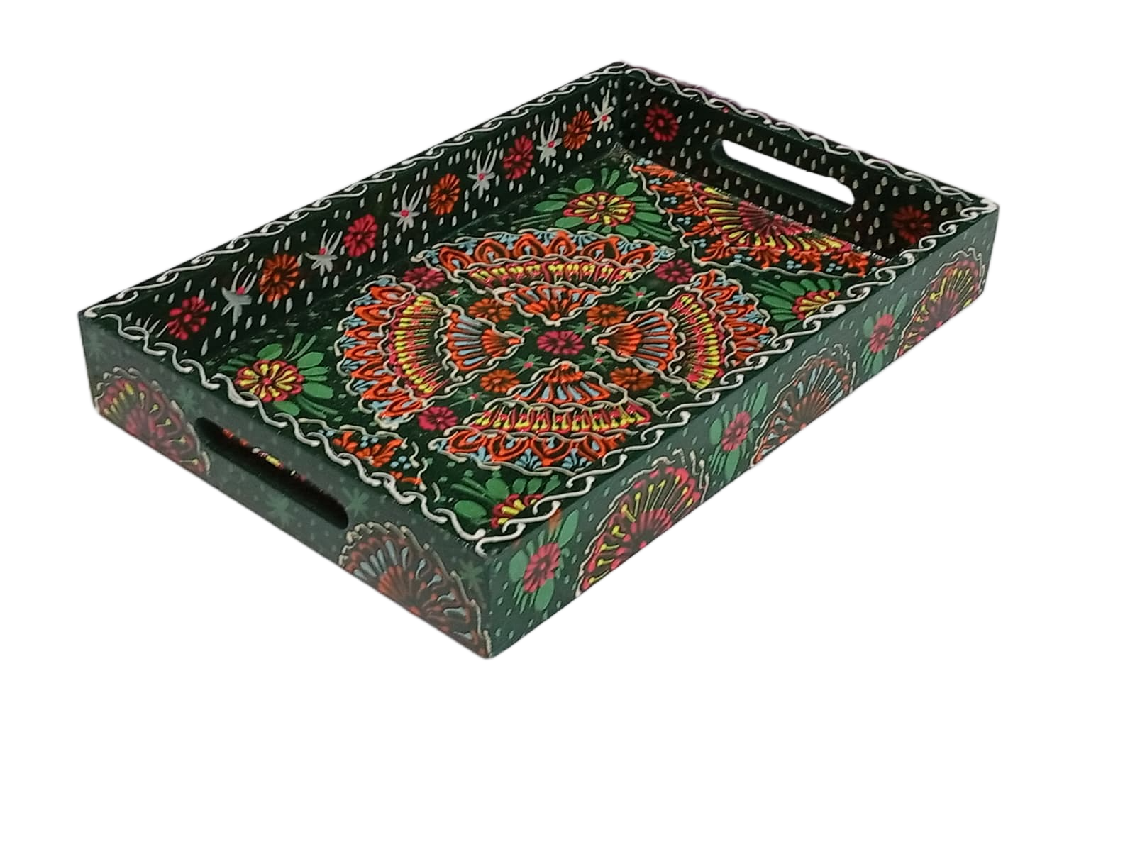 Handcrafted Bundi Decorative Serving Tray – Length: 30 cm × Width: 20 cm - Image 2