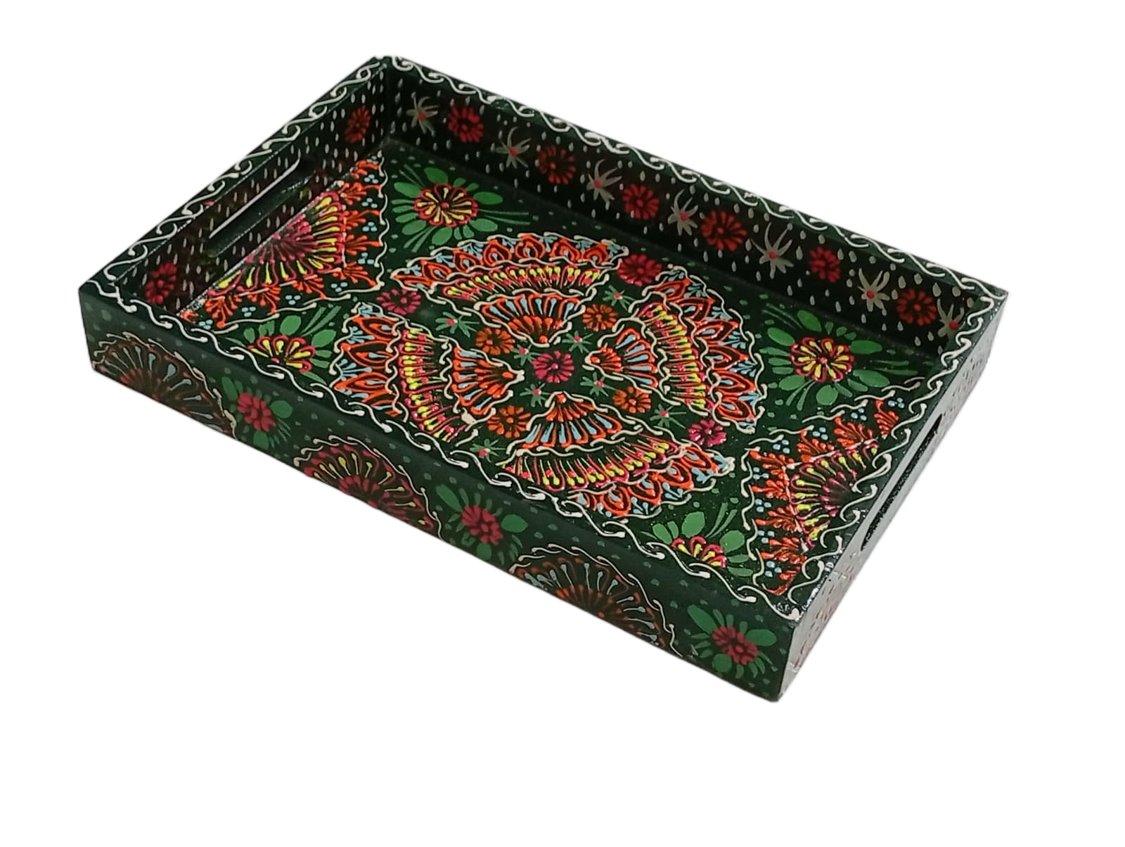 Handcrafted Bundi Decorative Serving Tray – Length: 27 cm × Width: 17 cm - Image 5