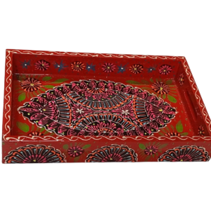 Handcrafted Bundi Decorative Serving Tray – Length: 27 cm × Width: 17 cm
