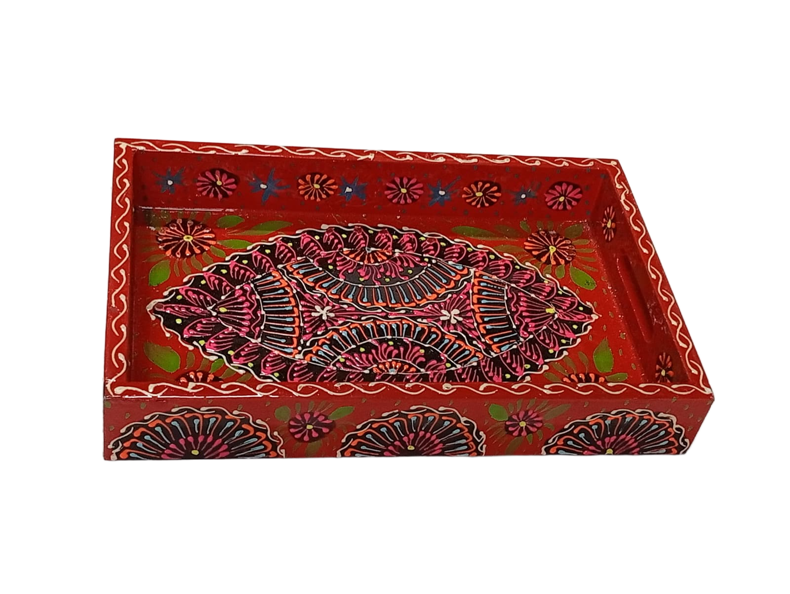 Handcrafted Bundi Decorative Serving Tray – Length: 27 cm × Width: 17 cm - Image 2