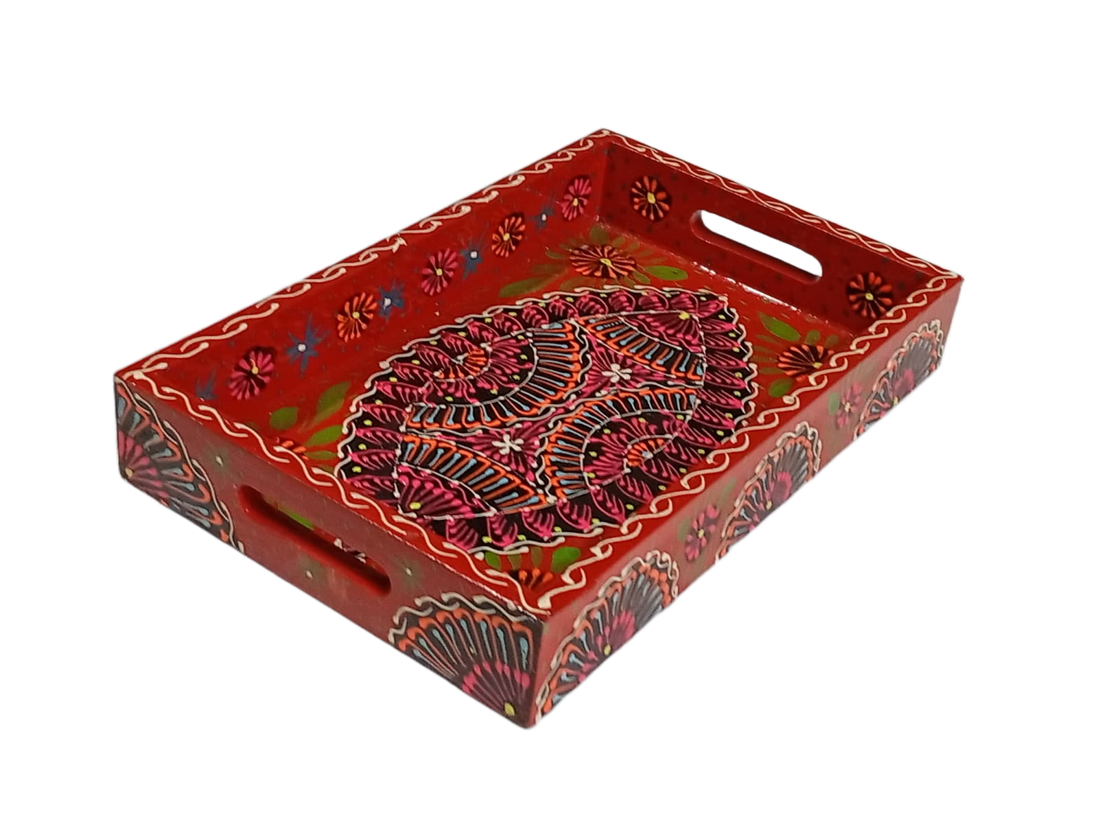 Handcrafted Bundi Decorative Serving Tray – Length: 27 cm × Width: 17 cm - Image 7