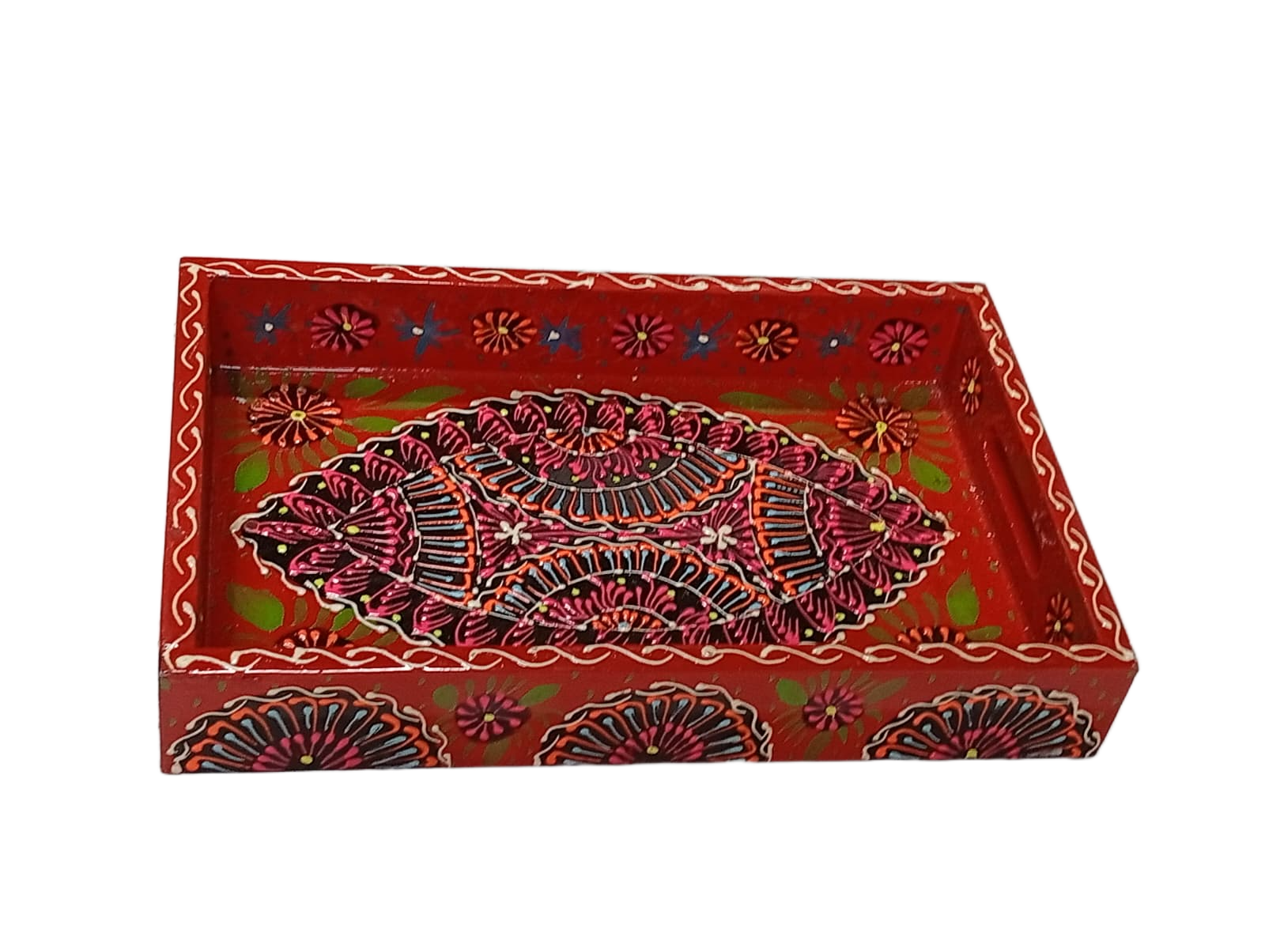 Handcrafted Bundi Decorative Serving Tray – Length: 27 cm × Width: 17 cm - Image 6