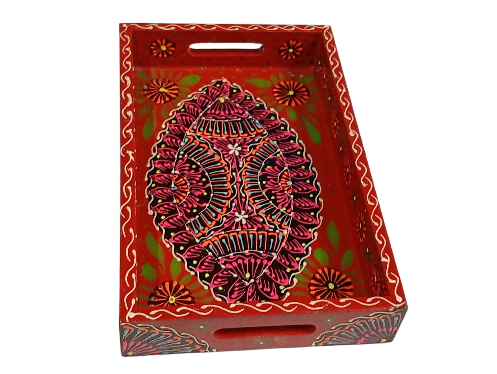 Handcrafted Bundi Decorative Serving Tray – Length: 27 cm × Width: 17 cm - Image 5