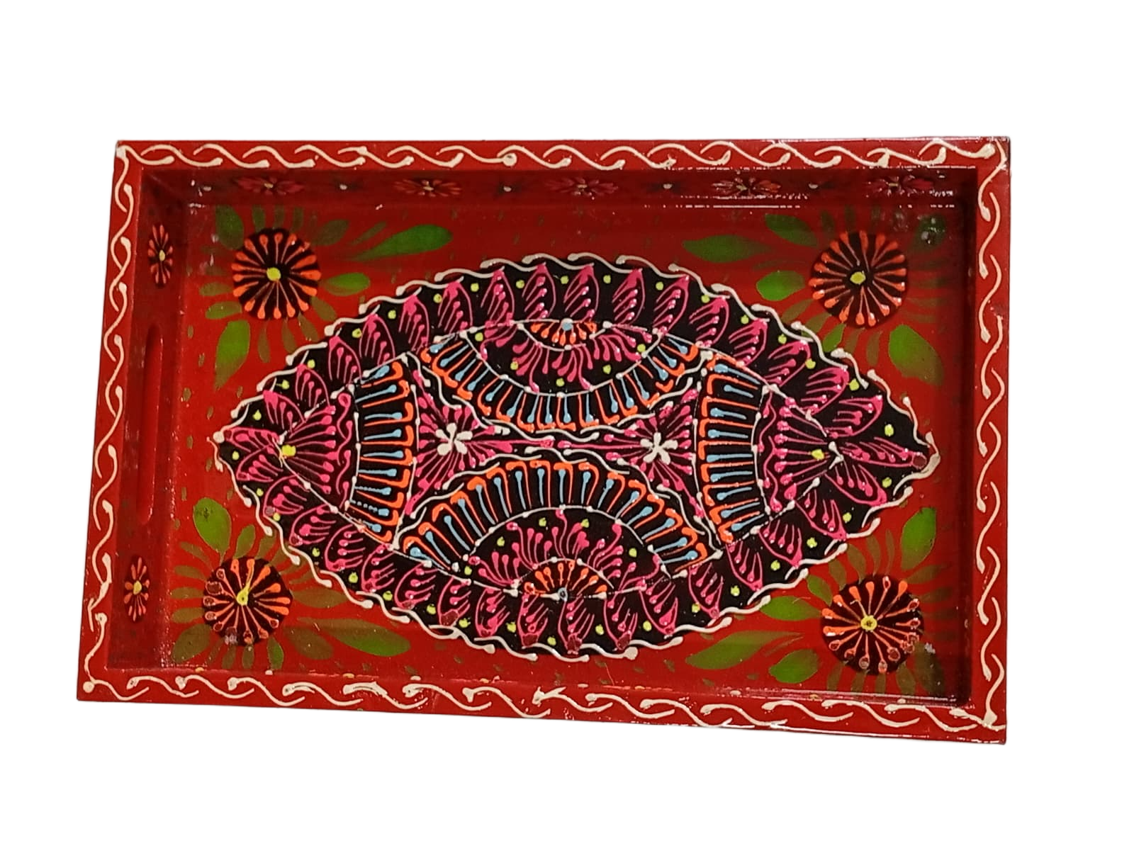 Handcrafted Bundi Decorative Serving Tray – Length: 27 cm × Width: 17 cm - Image 3