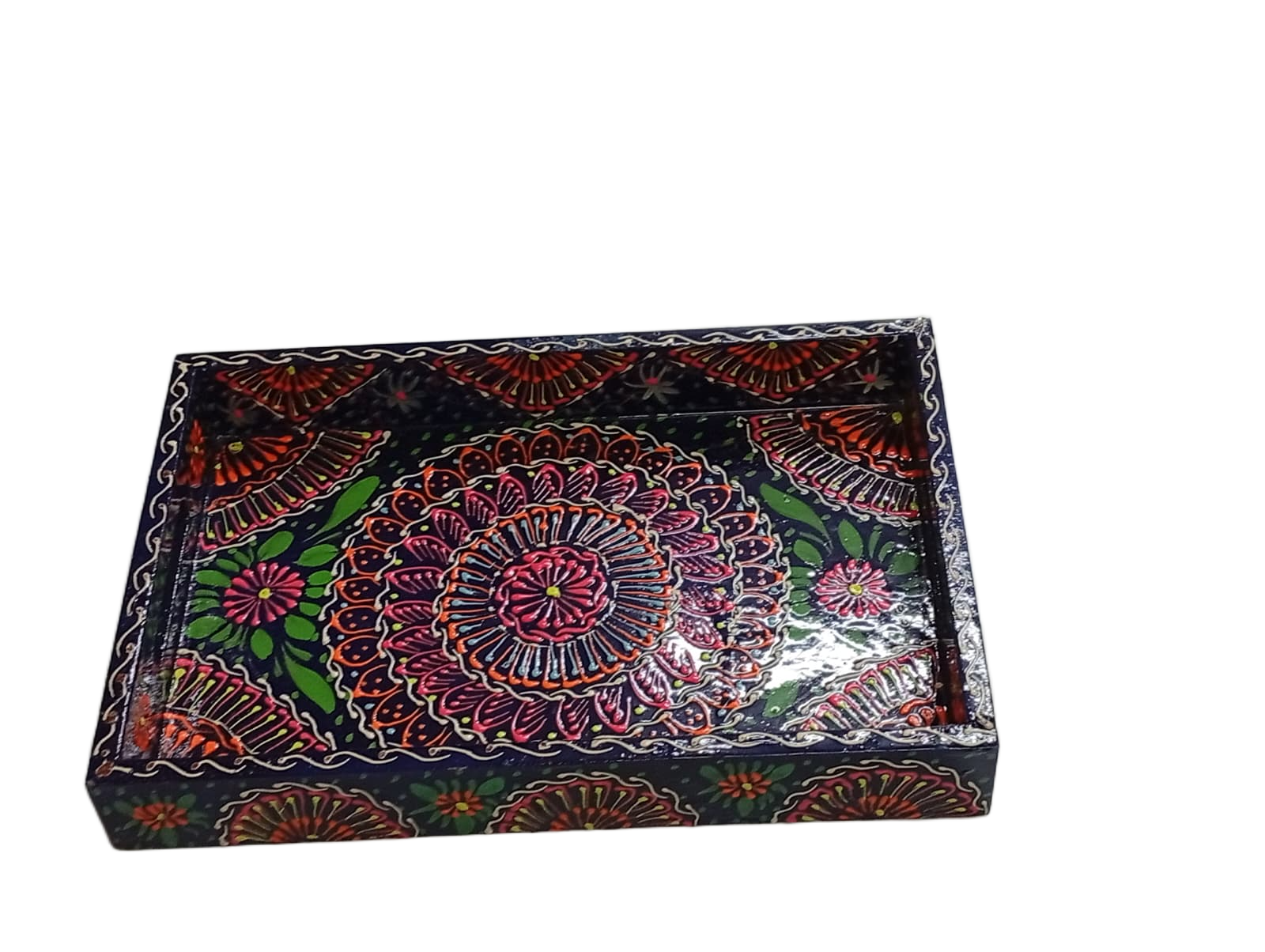 Handcrafted Bundi Decorative Serving Tray – Length: 30 cm × Width: 20 cm - Image 6