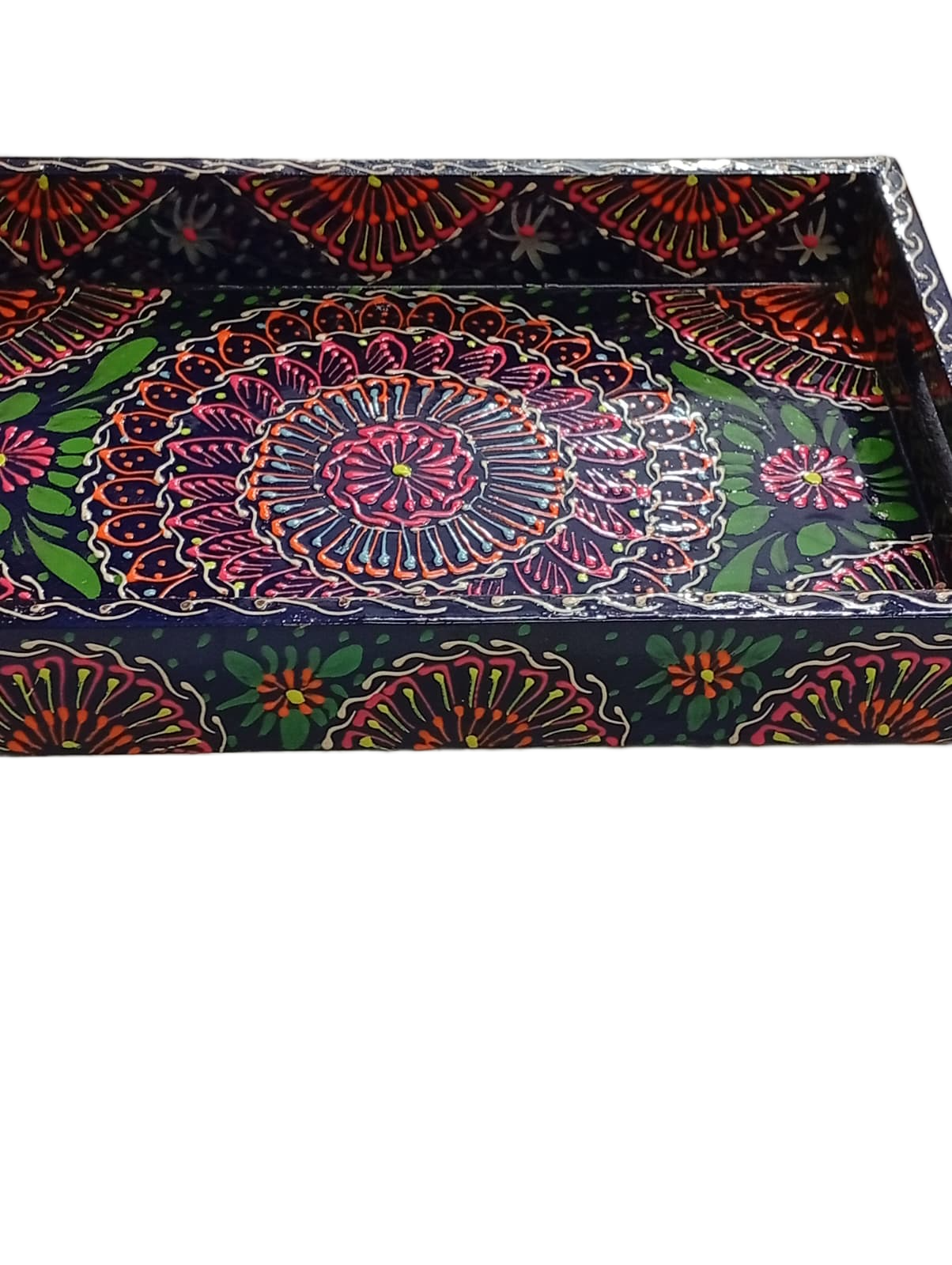 Handcrafted Bundi Decorative Serving Tray – Length: 30 cm × Width: 20 cm - Image 5