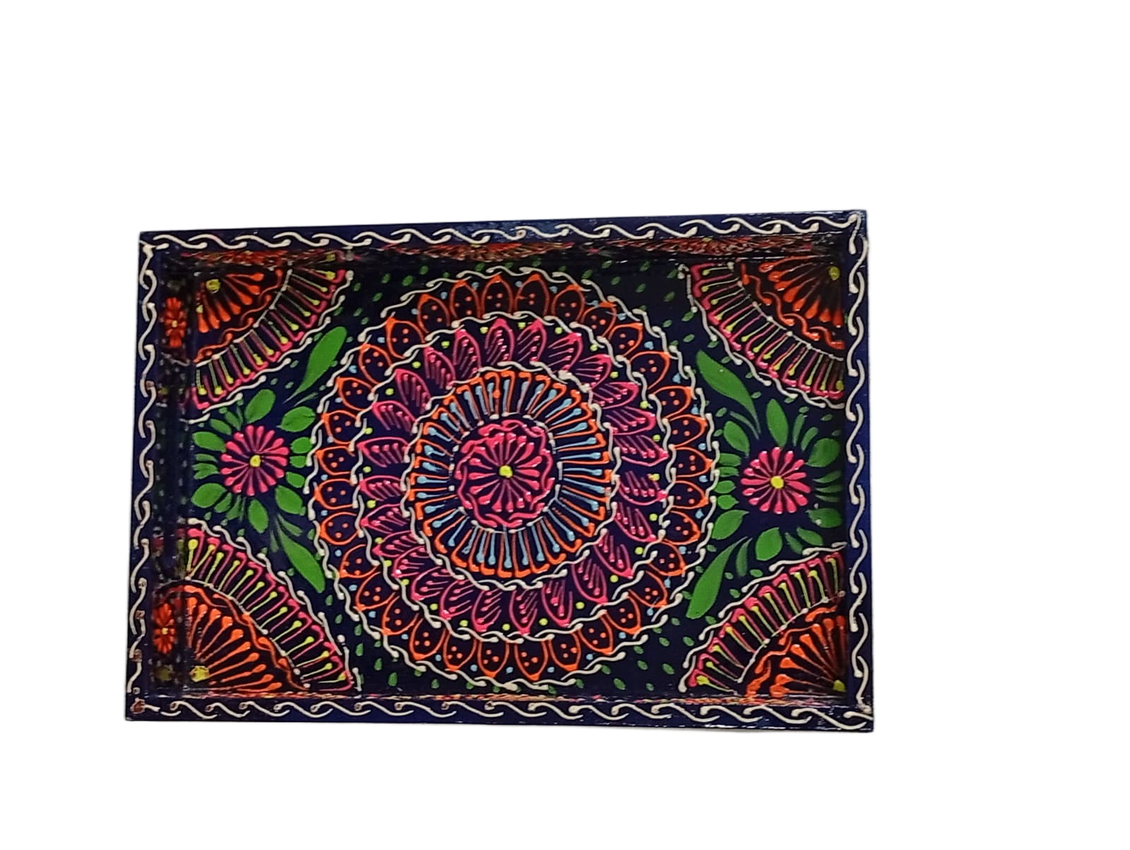 Handcrafted Bundi Decorative Serving Tray – Length: 30 cm × Width: 20 cm - Image 4
