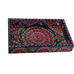 Handcrafted Bundi Decorative Serving Tray – Length: 27 cm × Width: 17 cm