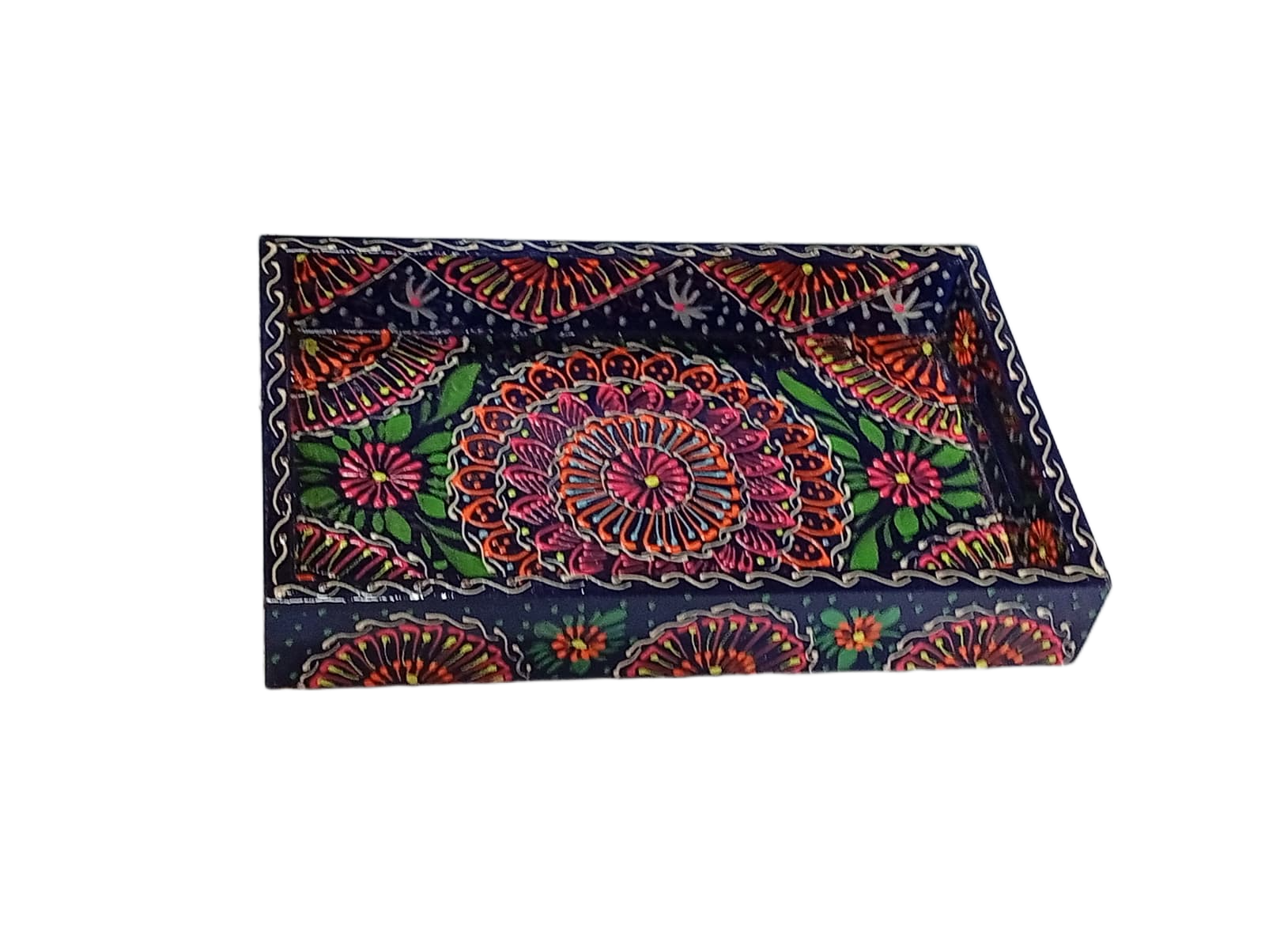 Handcrafted Bundi Decorative Serving Tray – Length: 27 cm × Width: 17 cm - Image 2