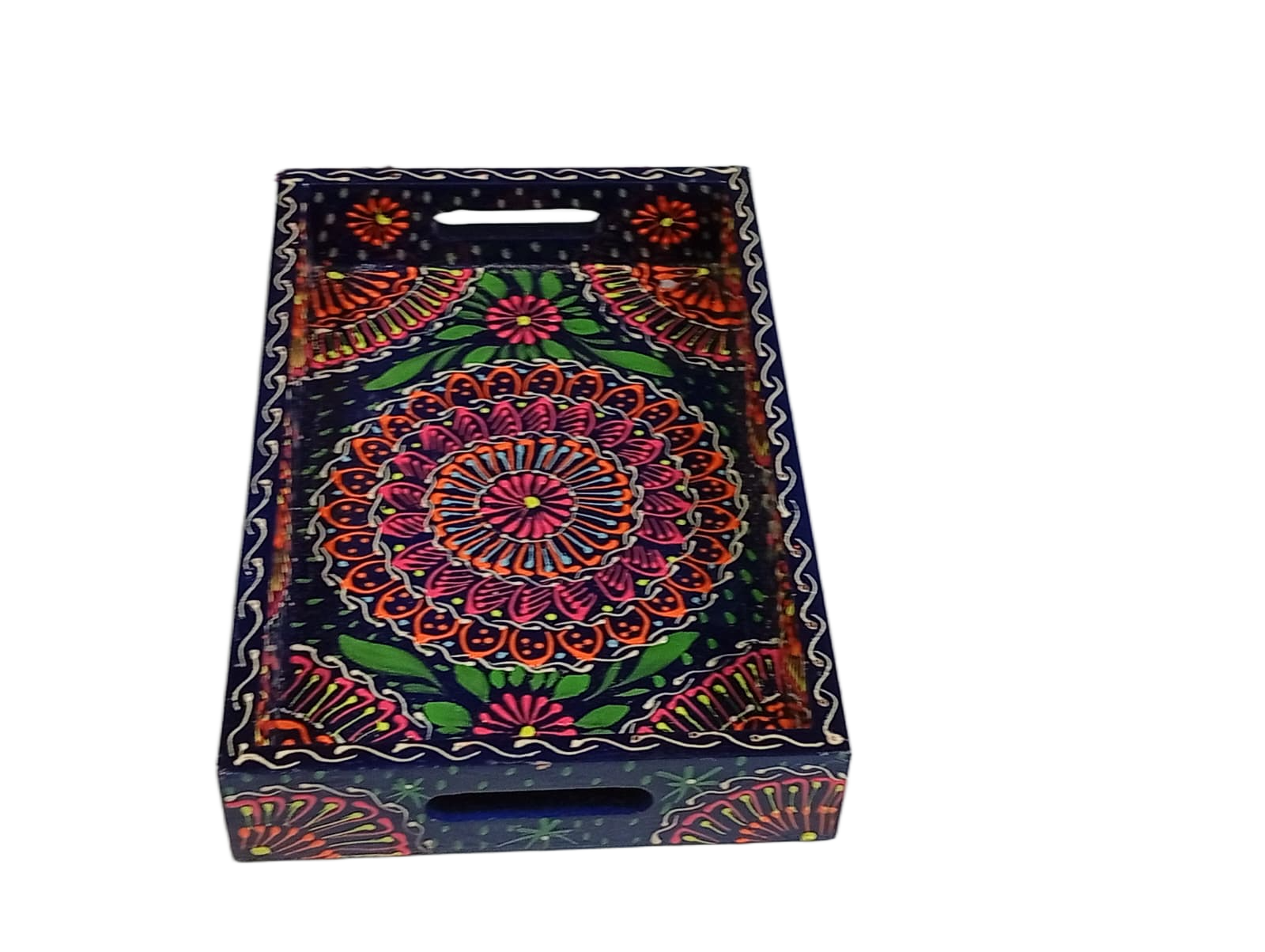 Handcrafted Bundi Decorative Serving Tray – Length: 27 cm × Width: 17 cm - Image 4