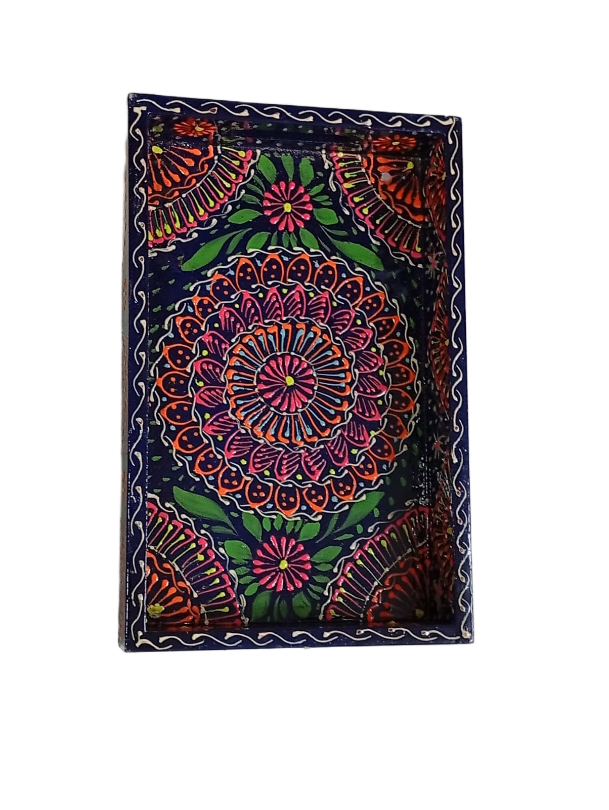 Handcrafted Bundi Decorative Serving Tray – Length: 27 cm × Width: 17 cm - Image 3