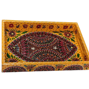 Handcrafted Bundi Decorative Serving Tray – Length: 30 cm × Width: 20 cm