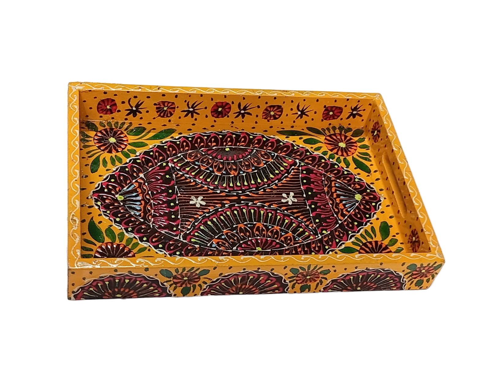 Handcrafted Bundi Decorative Serving Tray – Length: 30 cm × Width: 20 cm - Image 2