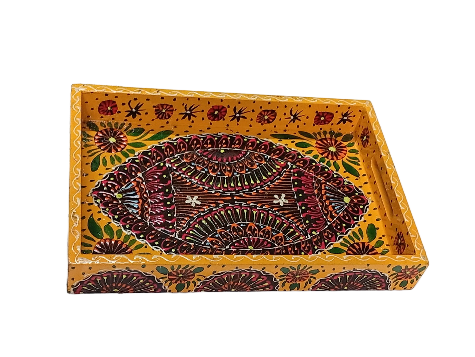 Handcrafted Bundi Decorative Serving Tray – Length: 30 cm × Width: 20 cm - Image 6
