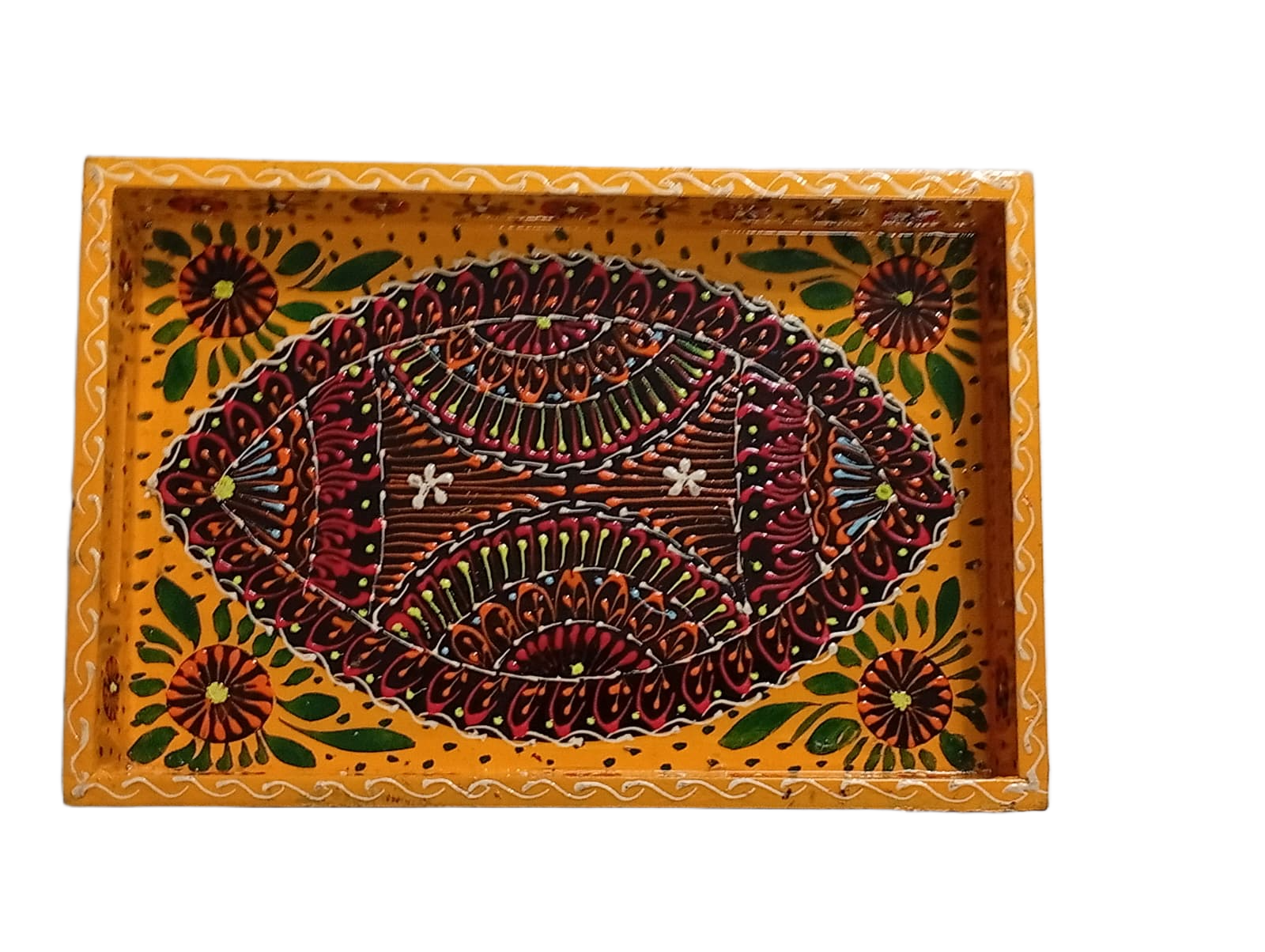 Handcrafted Bundi Decorative Serving Tray – Length: 30 cm × Width: 20 cm - Image 5