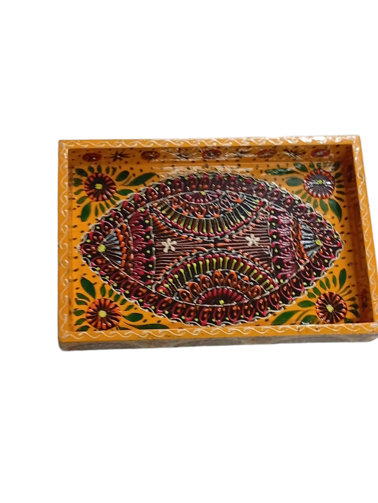 Handcrafted Bundi Decorative Serving Tray – Length: 30 cm × Width: 20 cm - Image 4