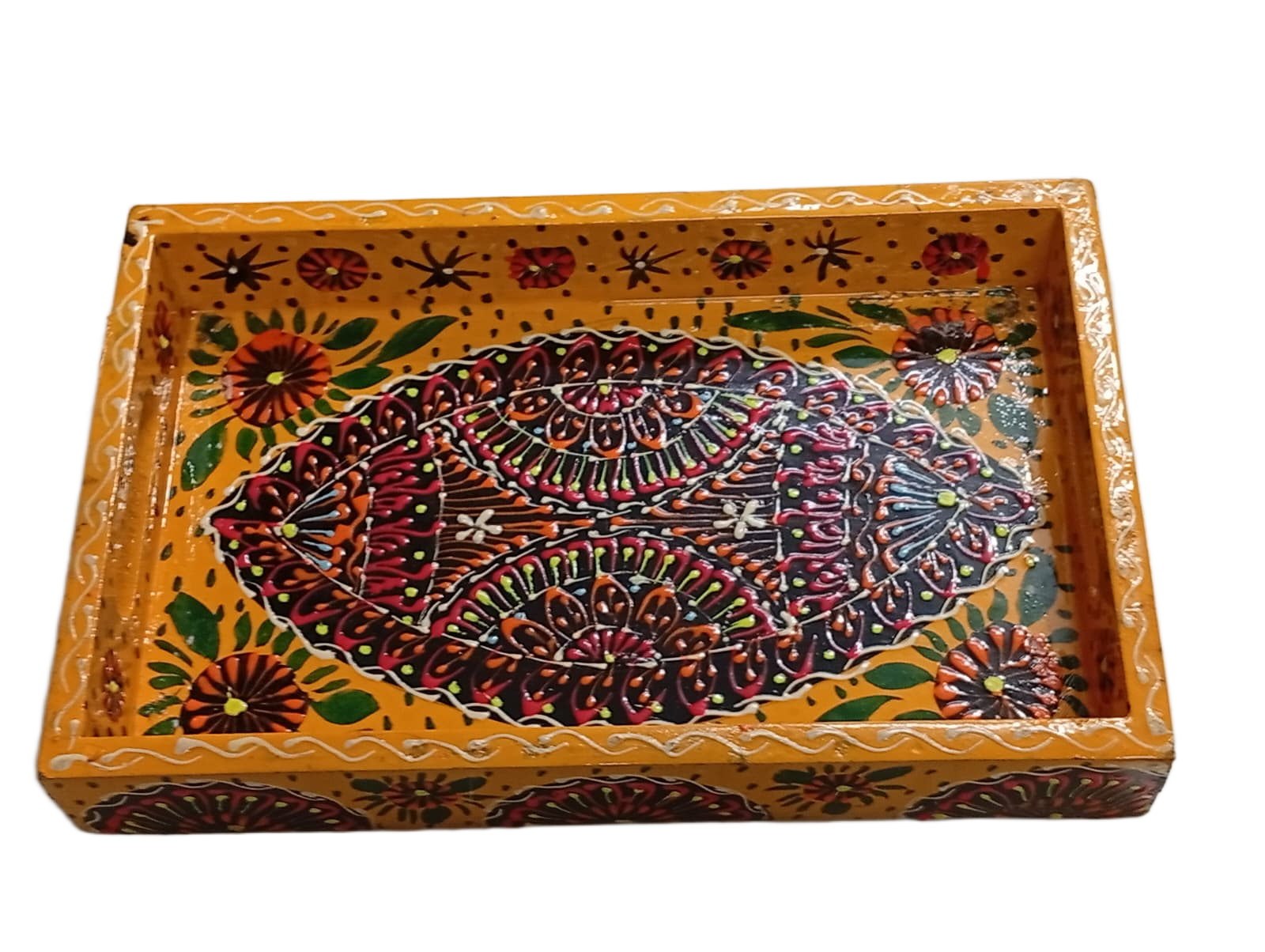 Handcrafted Bundi Decorative Serving Tray – Length: 30 cm × Width: 20 cm - Image 3